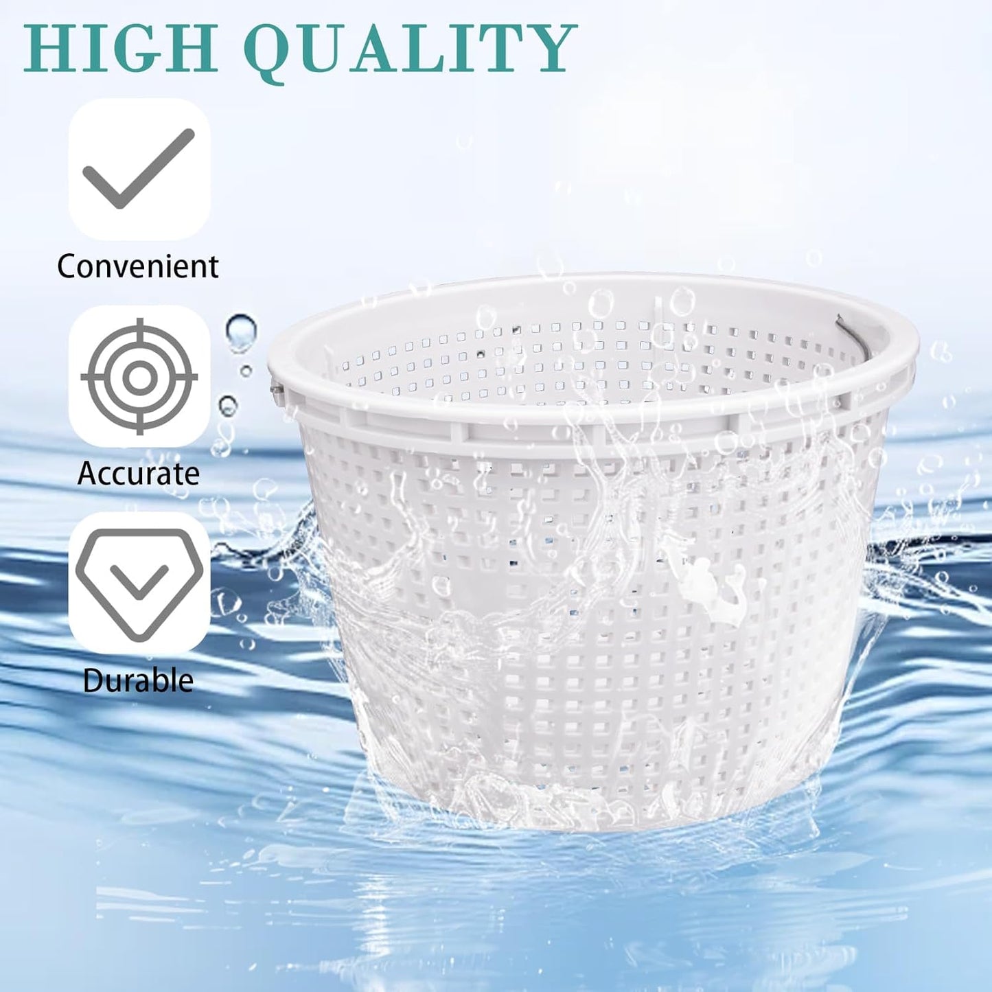 Pentair 8" Pool Skimmer Basket - Durable Design with Brass Weight & Rubber Grip | Compatible with U-3 & Hayward SP1070