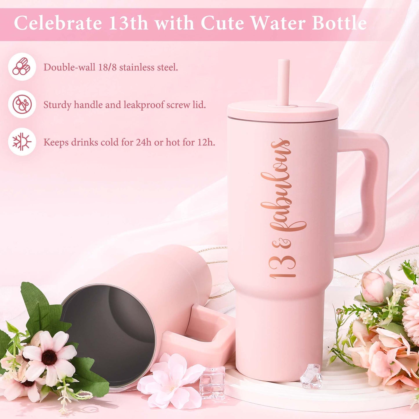 13th Birthday Gifts for Girls 13 Year Old Girl Birthday Gift for 13 Years Old Girl Gifts Trendy Stuff Cool Things for 13 Year Olds Teen Girls Teenager Happy 13th Decorations Present Ideas with Tumbler