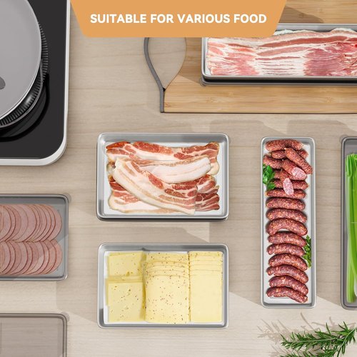 Freshmage Bacon Container - Airtight 304 Stainless Steel Deli Meat Storage | Dishwasher Safe, 1 Pack