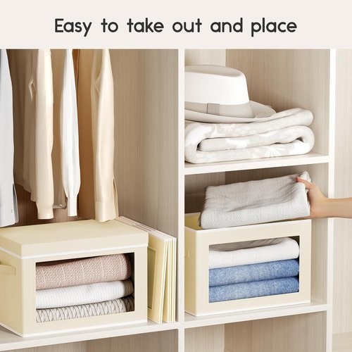 Homsorout Storage Bins with Lids - Collapsible Fabric Organizers for Clothes, Towels & Books | 3 Pack & 6 Pack