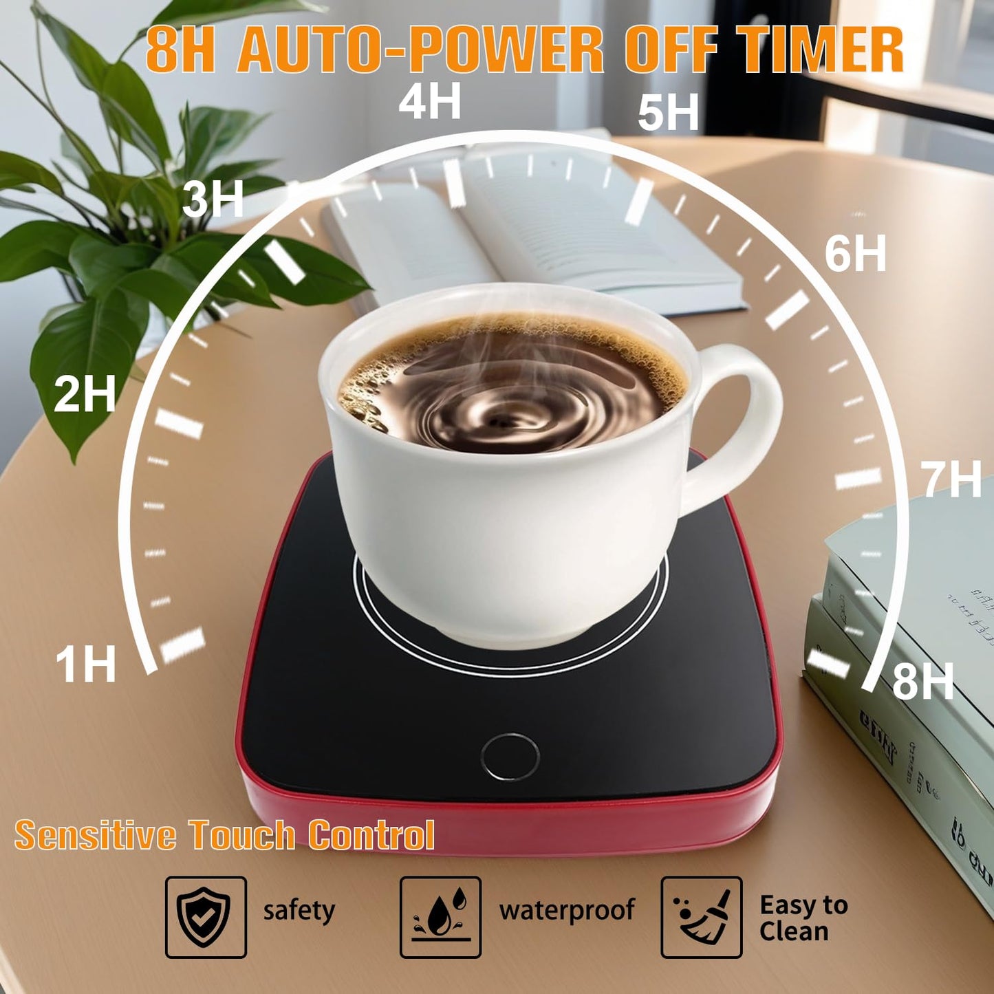 Coffee Mug Warmer - Gifts for Women - Fast Heating 16W Coffee Warmer with 3-Level Temperature Adjustment, 8H Auto Shut-Off, Small Gifts Cup Warmer Suitable for Coffee, Tea, Water, Milk, and Candle