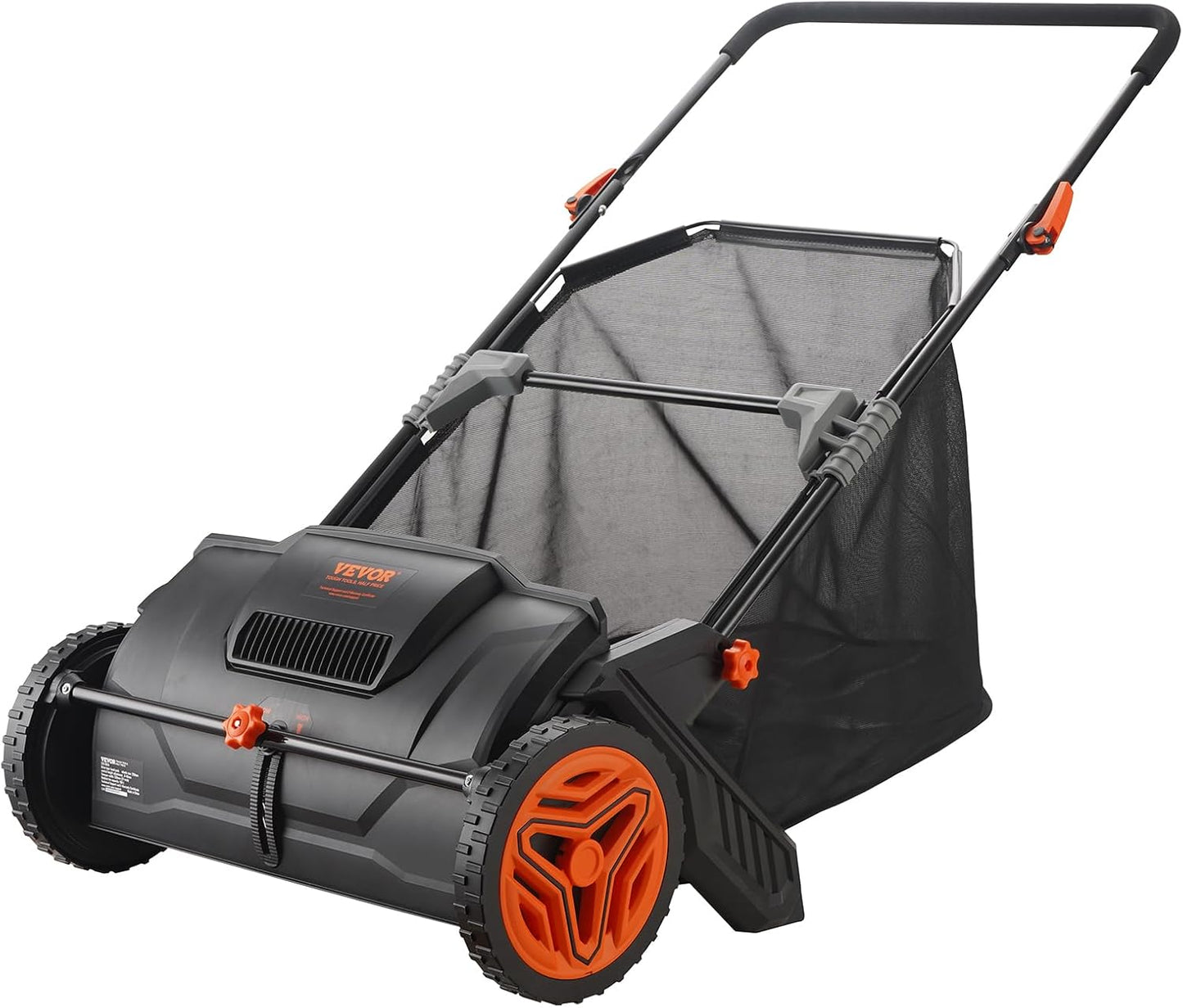 VEVOR Push Lawn Sweeper - 21-Inch Heavy-Duty Leaf & Grass Collector with 3.5 Cu. Ft. Capacity