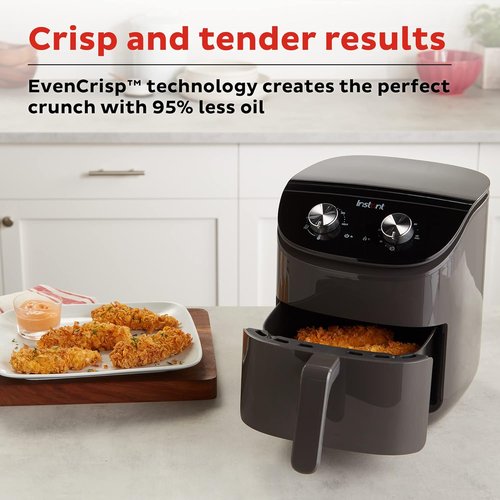Instant Pot 4QT Air Fryer - EvenCrisp Technology for Perfectly Crispy Meals | 100+ In-App Recipes, Black
