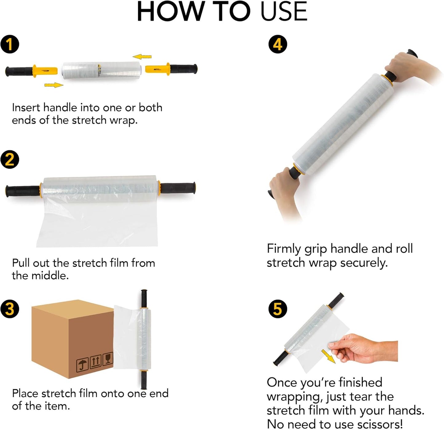 Modern Innovations 15-Inch Clear Stretch Wrap Roll - Heavy Duty 1000 Feet for Moving & Packing