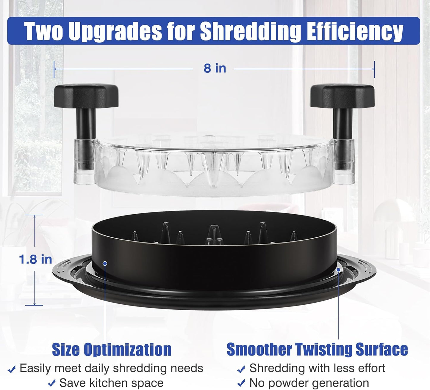 Pro Chicken Shredder Tool by Twist - Food-Grade Meat Shredder with Ergonomic Handle & Anti-Slip Base | Black