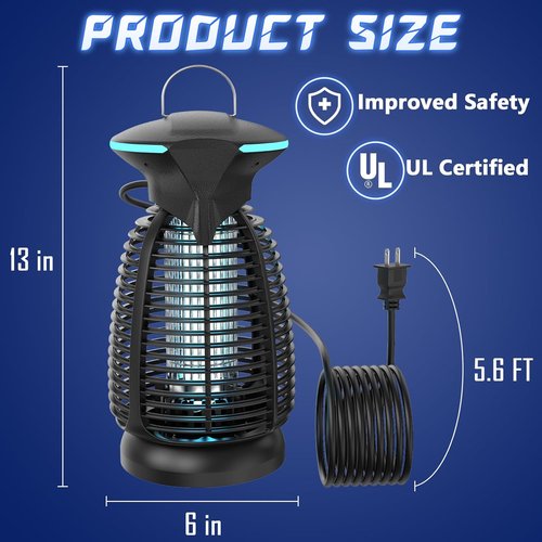 Bug Zapper Outdoor | Powerful 4200V Waterproof Insect Killer Trap Lamp for Patio & Backyard