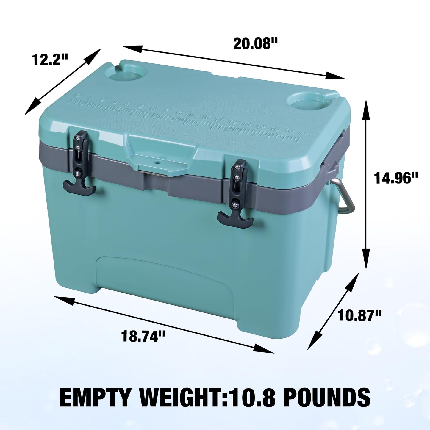 YELLOW JACKET 27 Quart Ice Cooler, Portable Ice Chest Hard Cooler Box with Retention Insulation and Heavy Duty Handle for Camping, Picnic, Beach, Drink, Beverage, Fishing,Blue