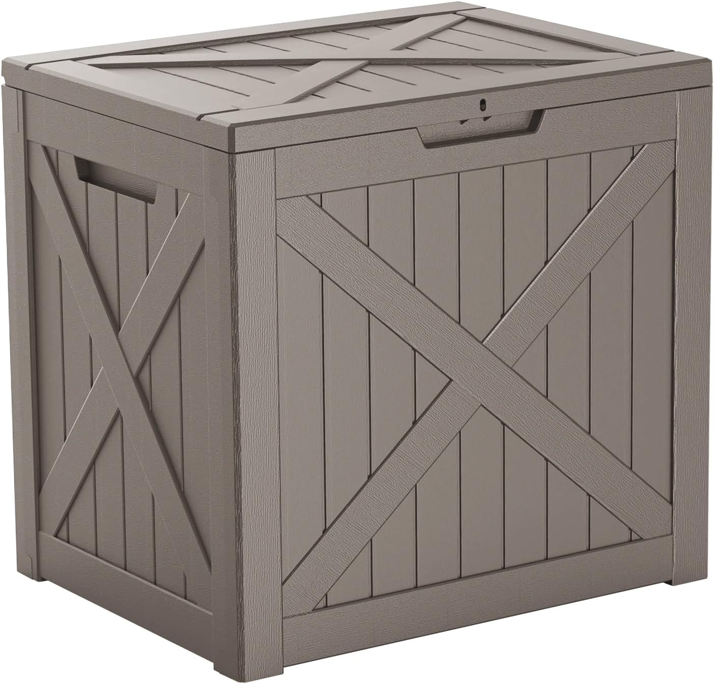 Skiennix 38 Gallon Outdoor Deck Box - Lockable Waterproof Storage for Garden Tools & Cushions | Grey