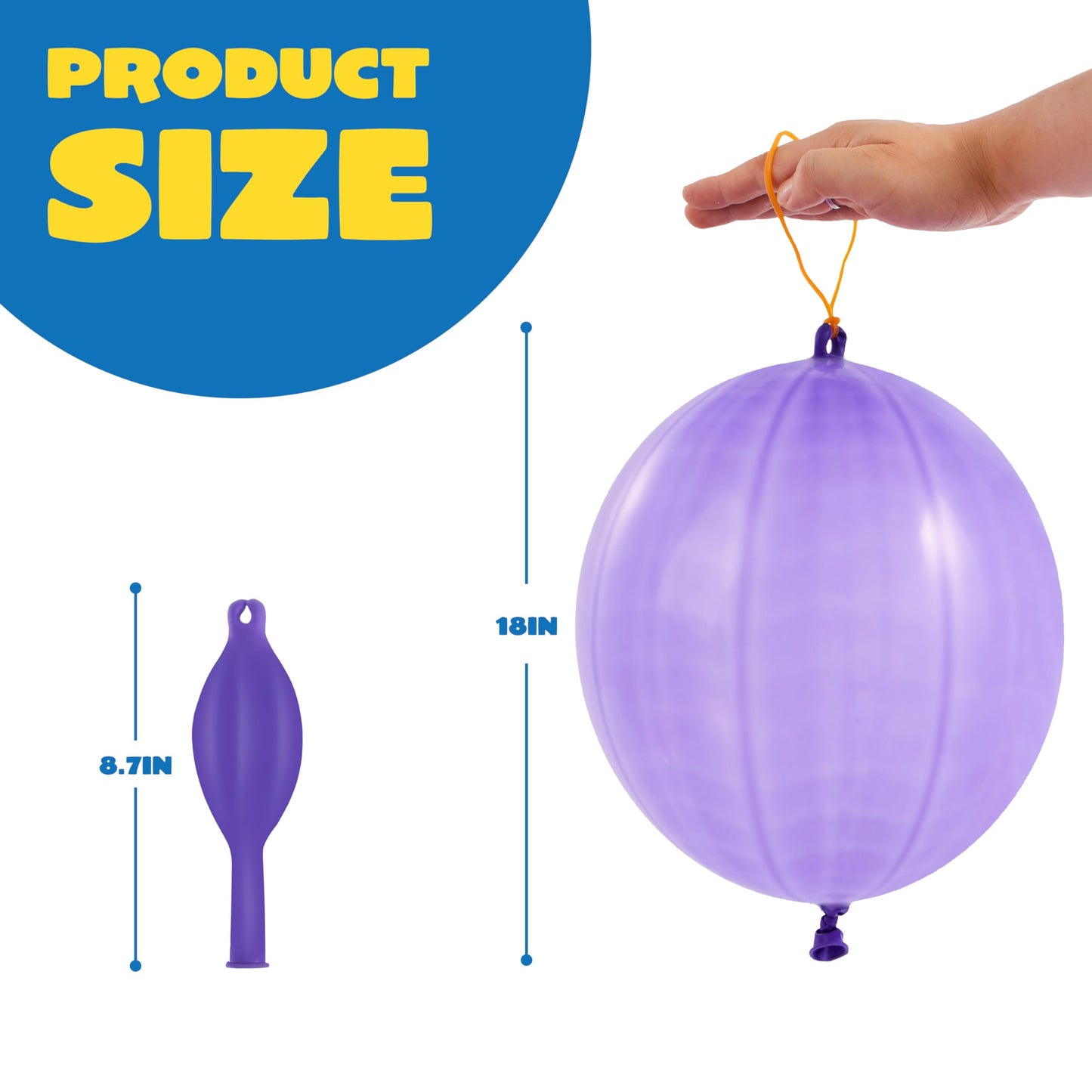 JOYIN 36 Pcs Punch Balloons, School Classroom Prizes, Heavy Duty Party Favors for Kids, Punching Balloons with Rubber Band Handle for Birthday, Goodie Bags Stuffers, Party Supplies