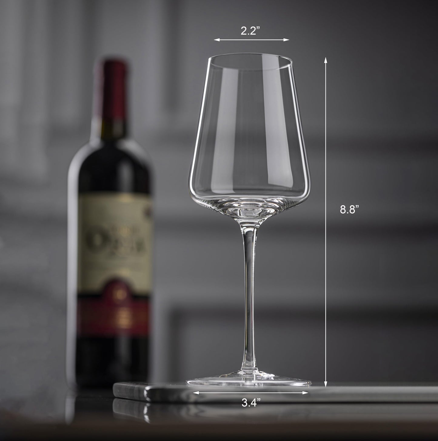 CnSneg Wine Glasses Set of 2, Premium Crystal Wine Glasses 13.5OZ for Red and White, Hand Blown Wine Glass with Long Stem, Thin Rim, Unique Wedding Gift