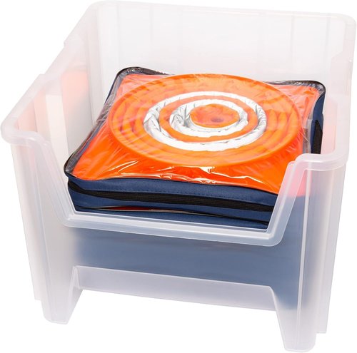 Akro-Mils Stak-N-Store Heavy Duty Stackable Storage Bins - Clear, 17.5" x 16.5" x 12.5" | 2-Pack
