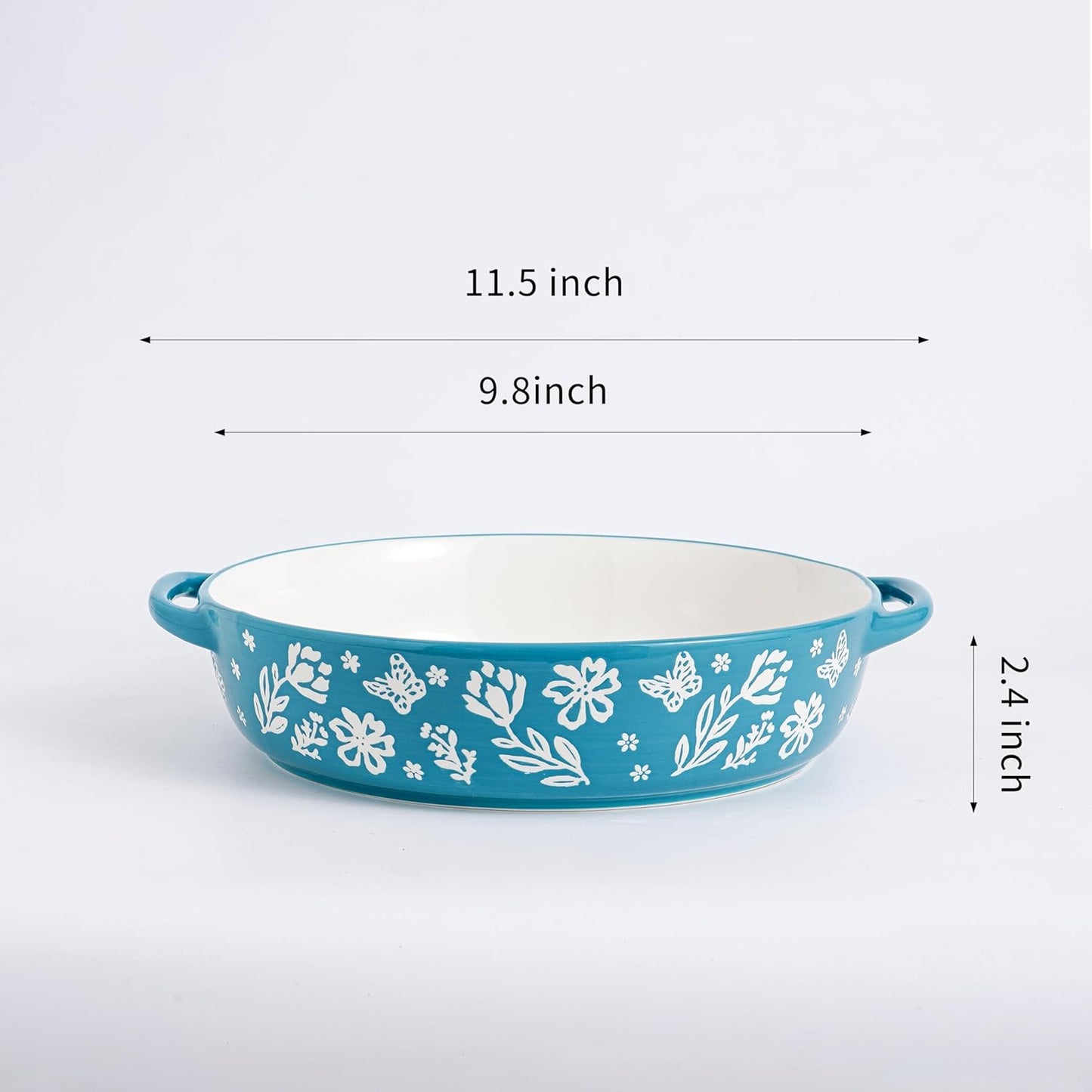 Wisenvoy Ceramic Pie Pan - Non-Stick Deep Dish Pie Plate | 9.8 Inches Porcelain Bakeware