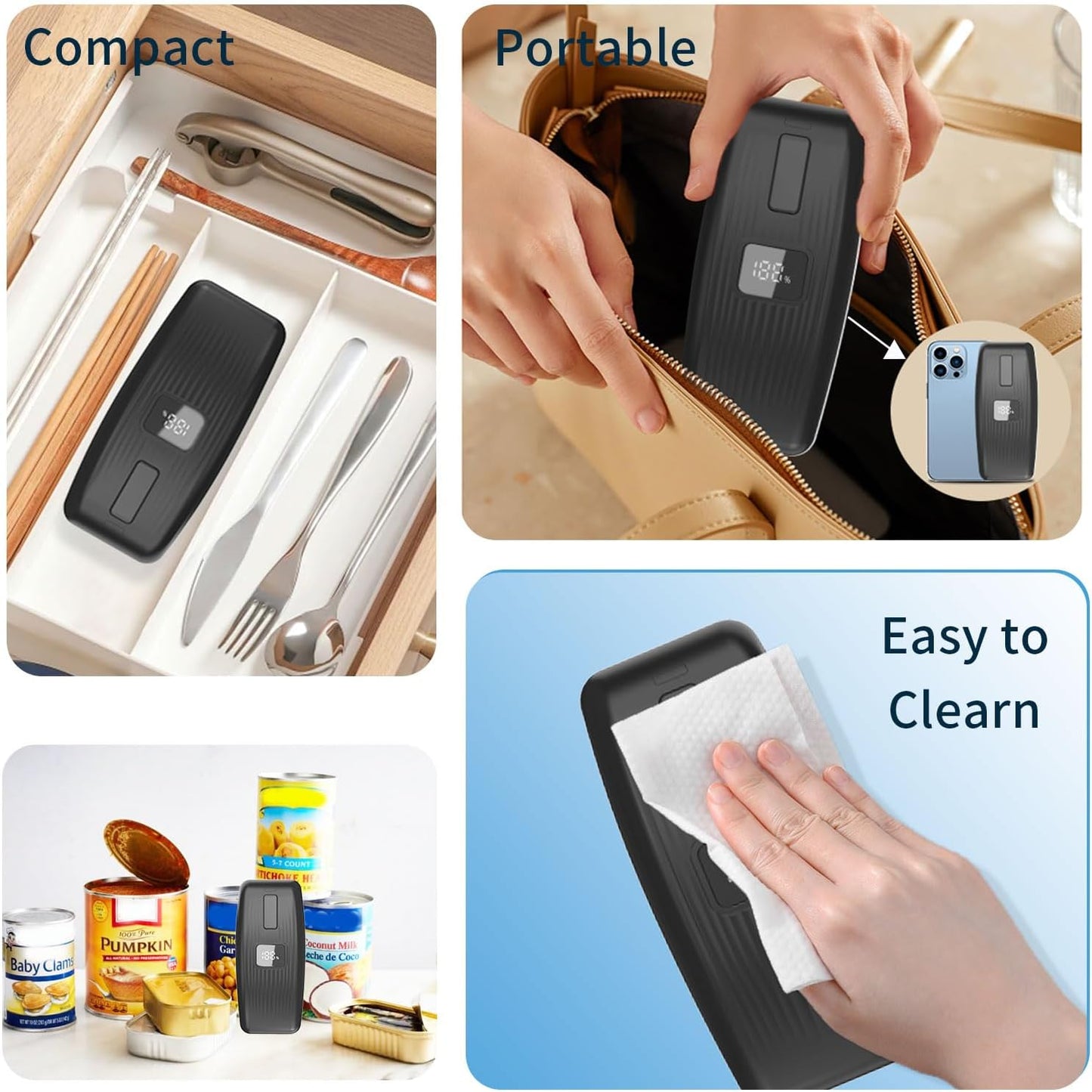 Skiennix Electric Can Opener - USB Rechargeable, One-Touch Automatic Design for Seniors & Arthritis | Compact & Hands-Free