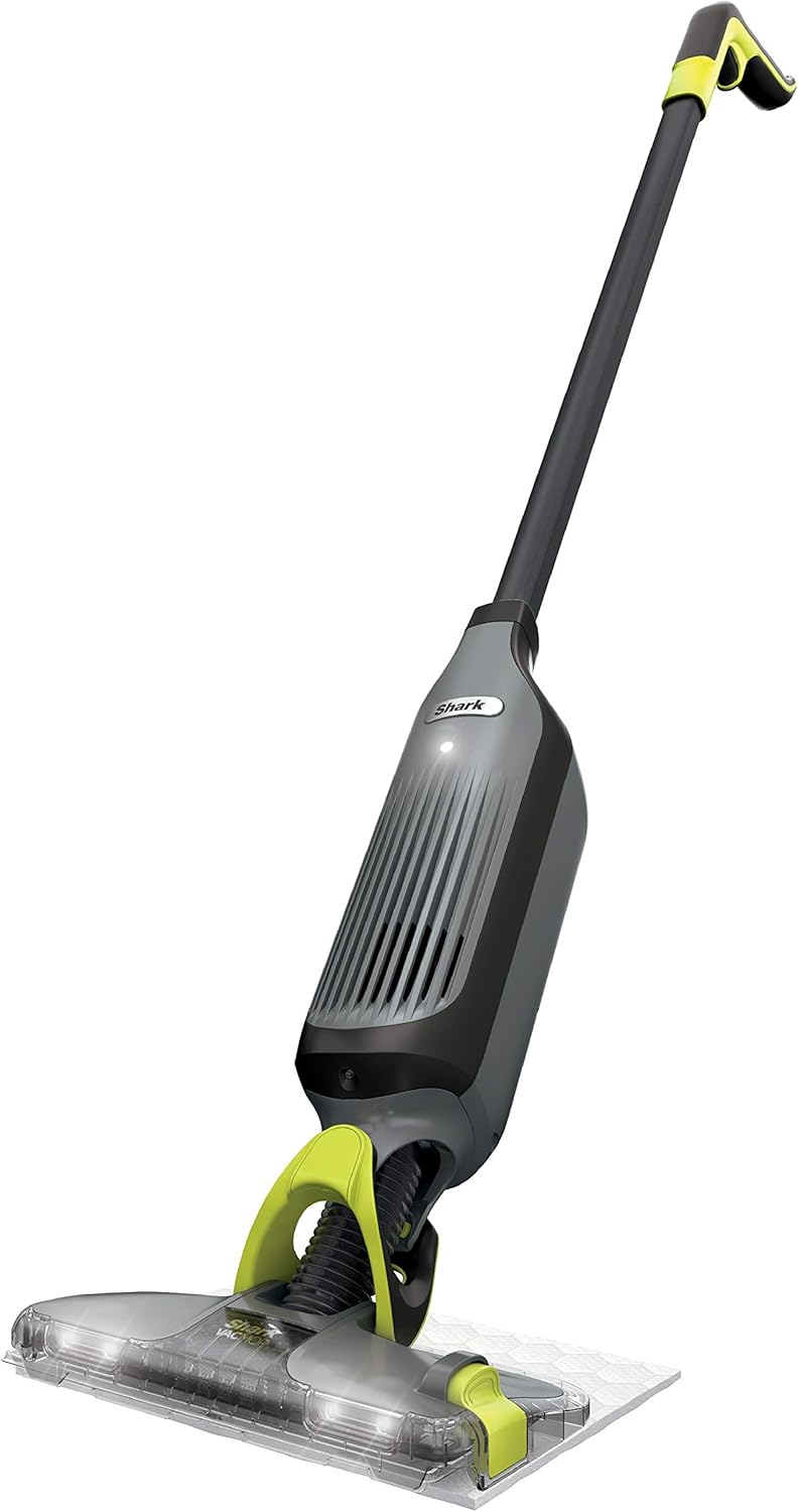 Shark VM252P10 VACMOP Pro Cordless Hard Floor Vacuum Mop - LED Headlights, 12 Pads & 12 oz Solution | Charcoal Gray