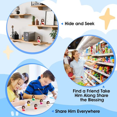 ajabavbd 40PCS Little Jesus Figures, 10 Color Tiny Jesus Figurines in Bulk, Mini Jesus Figure Religious Gifts, Christian Mothers Day Teacher Appreciation Gifts for Kids Women Mom (40PCS)