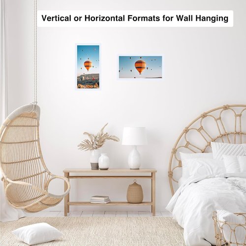 JCJMY 4x9 Picture Frame - White Wall & Tabletop Display | Shatter-Resistant Plexiglass, Horizontal/Vertical Mounting