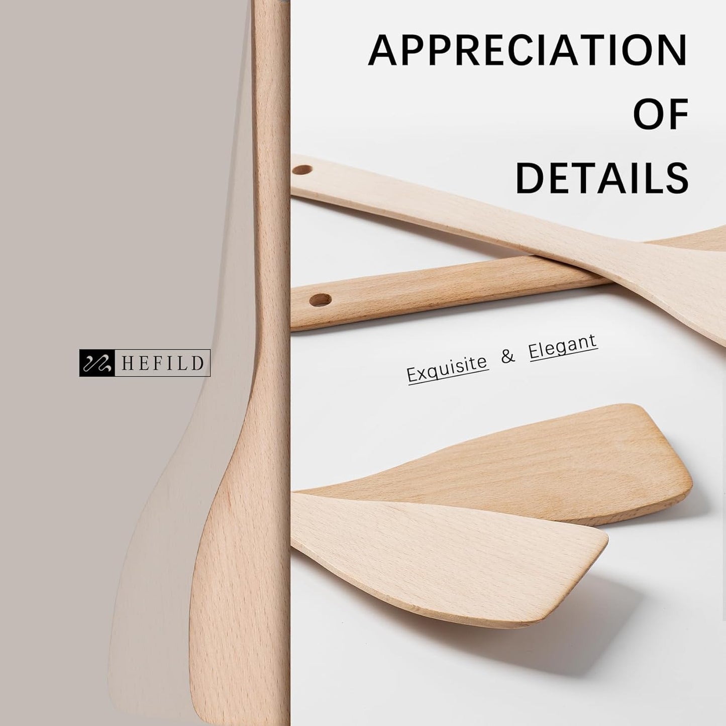 Wooden Spatulas by [Brand Name] - 13-Inch Uncoated Beech Wood Turners for Non-Stick Cookware | Durable & Non-Scratch