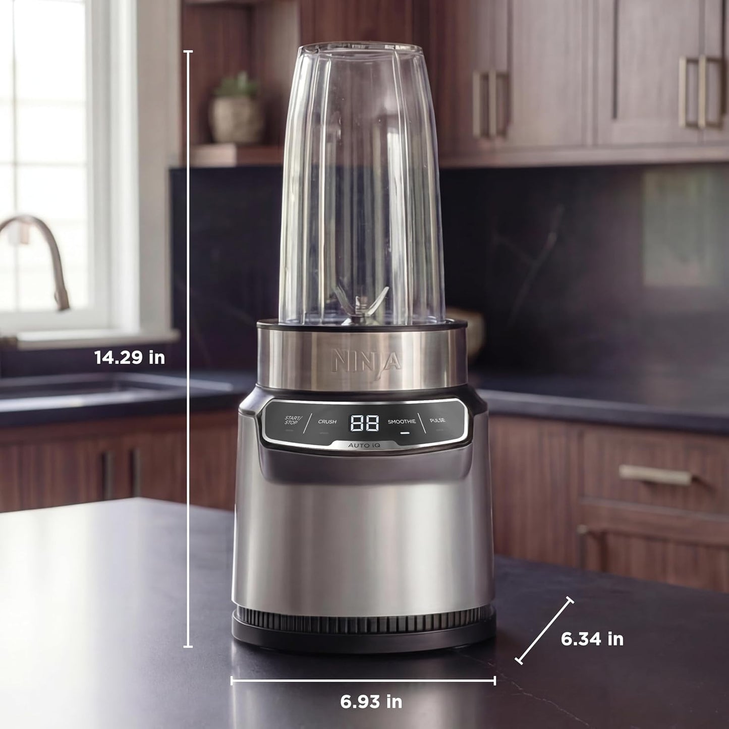 Ninja Blender | Nutri Pro | Auto IQ Smoothie Maker with 2 To-Go Cups & Lids | 1100W Silver