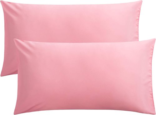 FLXXIE King Pillow Cases - Soft Microfiber Covers with Envelope Closure | Wrinkle & Stain Resistant, 20x36, Pink