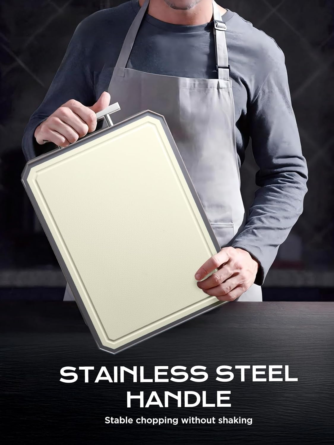 SNOWCLAD Stainless Steel Cutting Board - Double-Sided, Non-Toxic Chopping Board | Large 16" x 11" Size