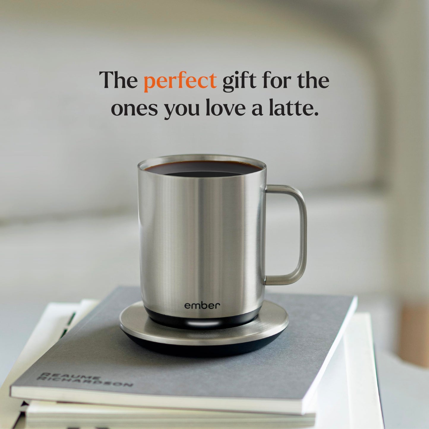 Ember Temperature Control Smart Mug 2, 10 Oz, App-Controlled Heated Coffee Mug with 80 Min Battery Life and Improved Design, Stainless Steel