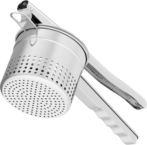 GloTika Potato Ricer - Heavy Duty 15oz Stainless Steel Masher with Ergonomic Handle | Perfect for Mashed Potatoes