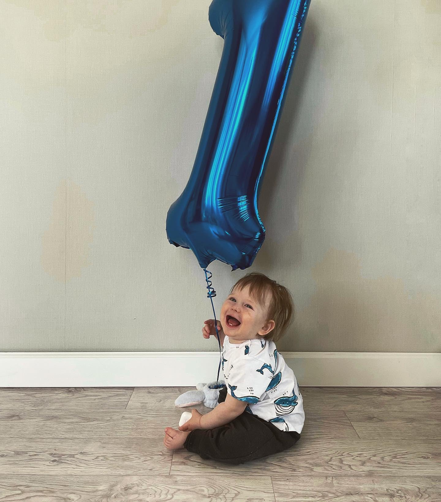Metallic Blue Number 1 Balloon for First Birthday 40 Inch, 1st One Number Balloons Birthday Decorations for Girl Boy Toddler Baby