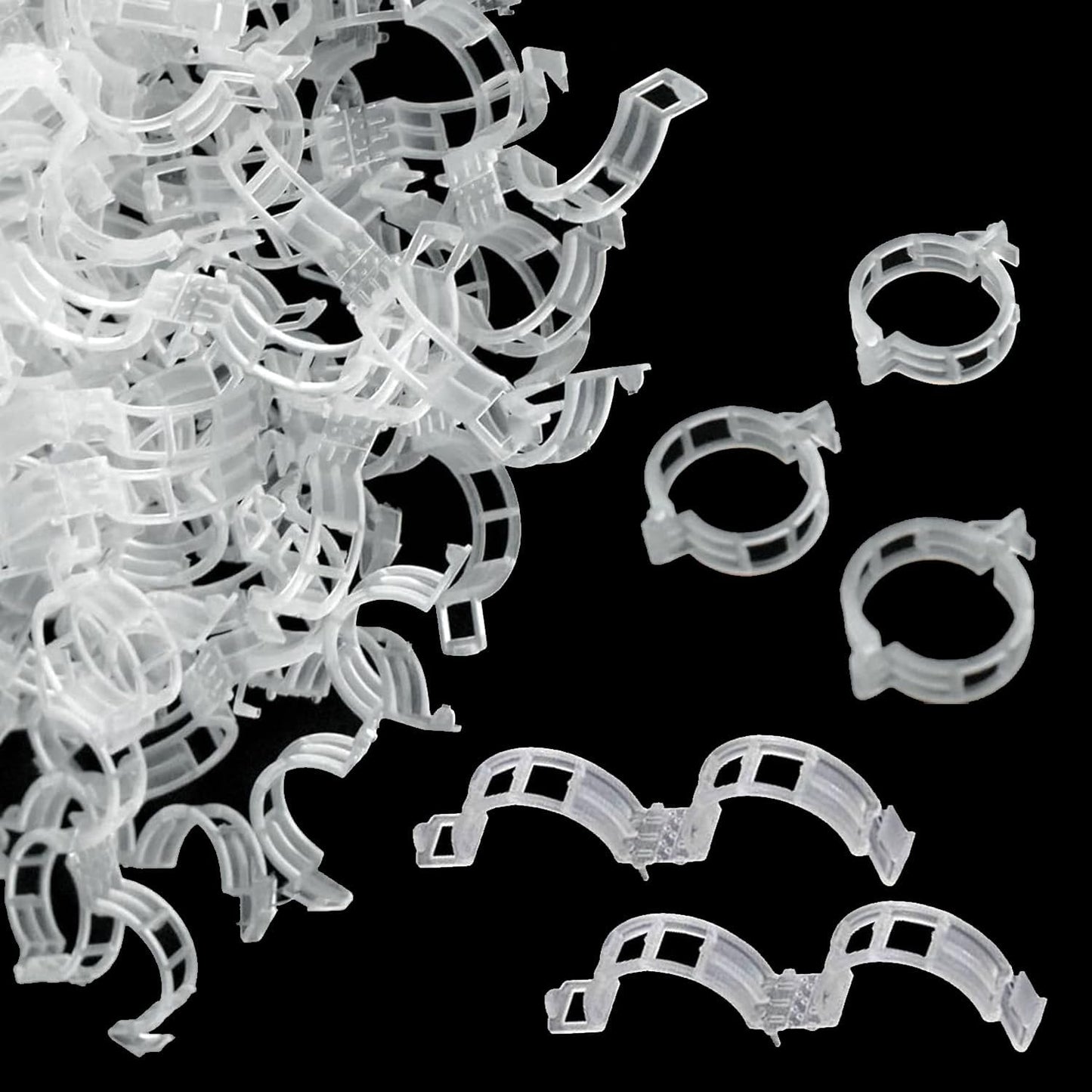 Skiennix Plant Support Clips - 150pcs Tomato & Grape Vine Clips for Garden Trellis | Durable Plastic for Secure Planting
