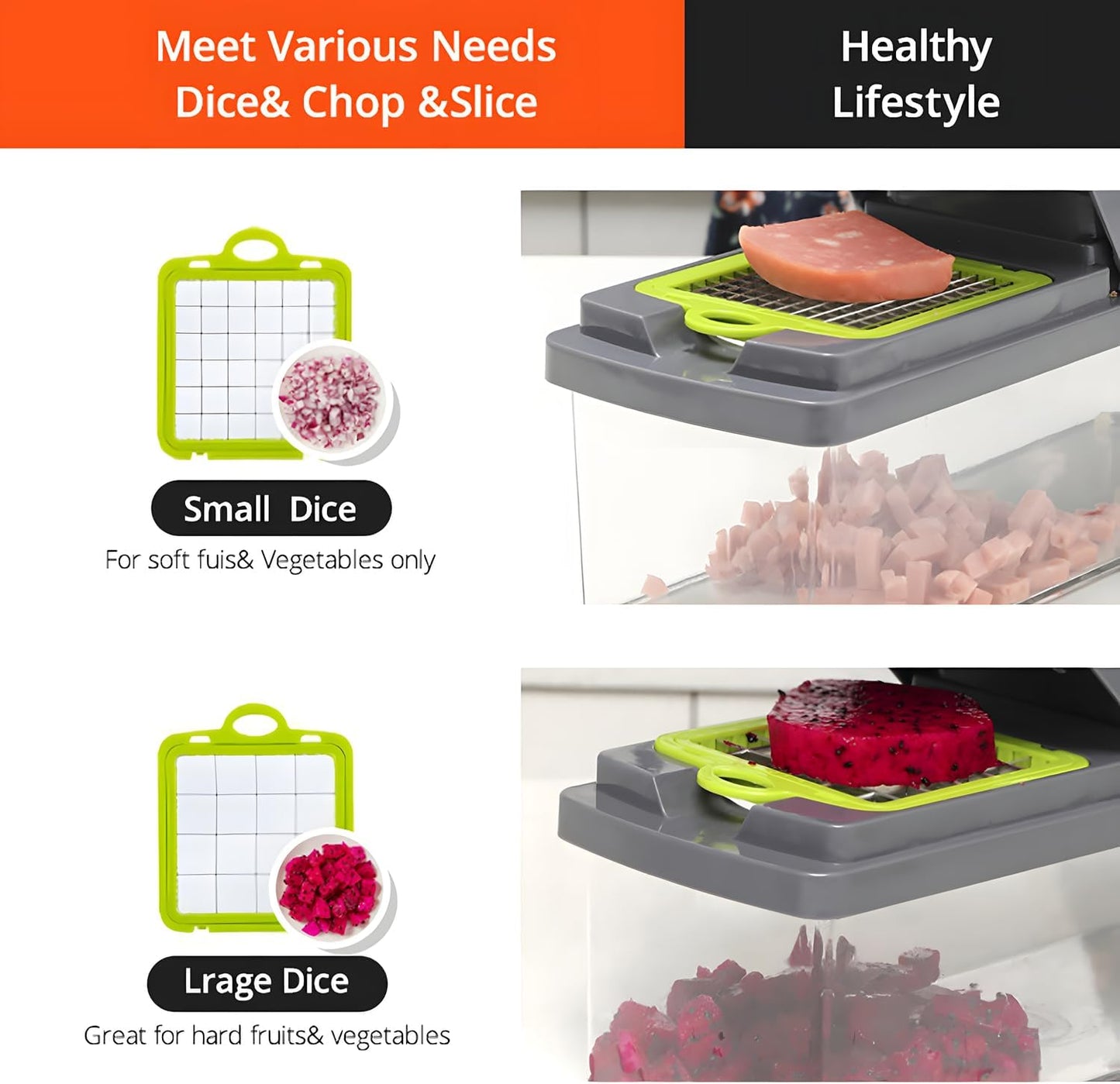 Skiennix 15-in-1 Vegetable Chopper - Multifunctional Food Slicer with Container & Lid for Easy Meal Prep