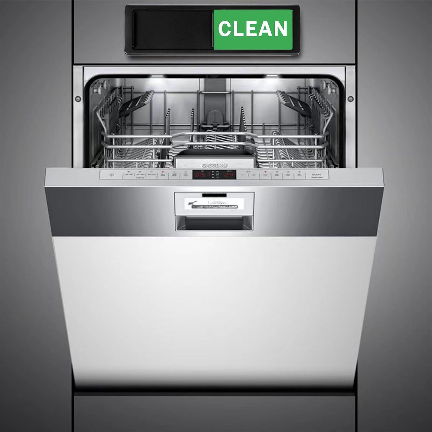 1PC Dishwasher Magnet Clean Dirty Sign - Heavy Duty Magnet with Optional Stickers - Easy to Use, Convenient and Stylish/Black