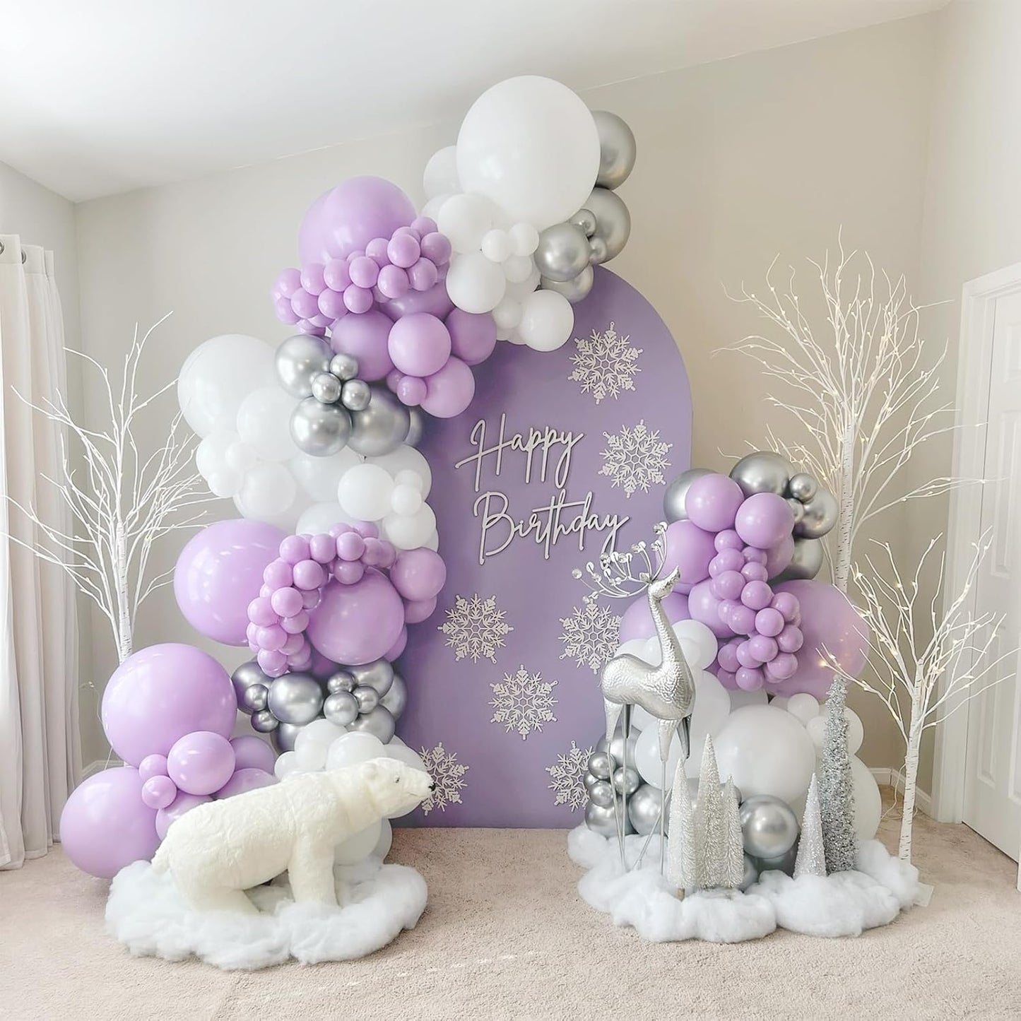Skiennix Pastel Purple Balloons - 120pcs in 5-18 Inch Sizes for Baby Showers, Weddings & Parties