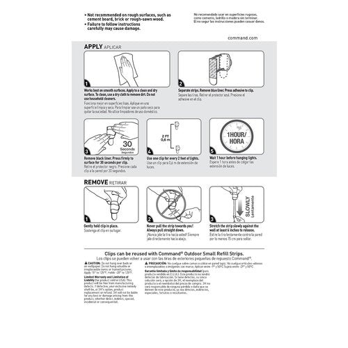 Command Outdoor Light Clips with Foam Strips, Clear, 30/Pack (17017CLRAW30NA)