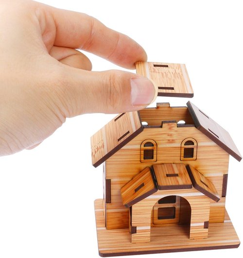 3D Wooden Puzzle - Mini DIY Model House Kit | Educational Jigsaw Puzzle Gift for All Ages
