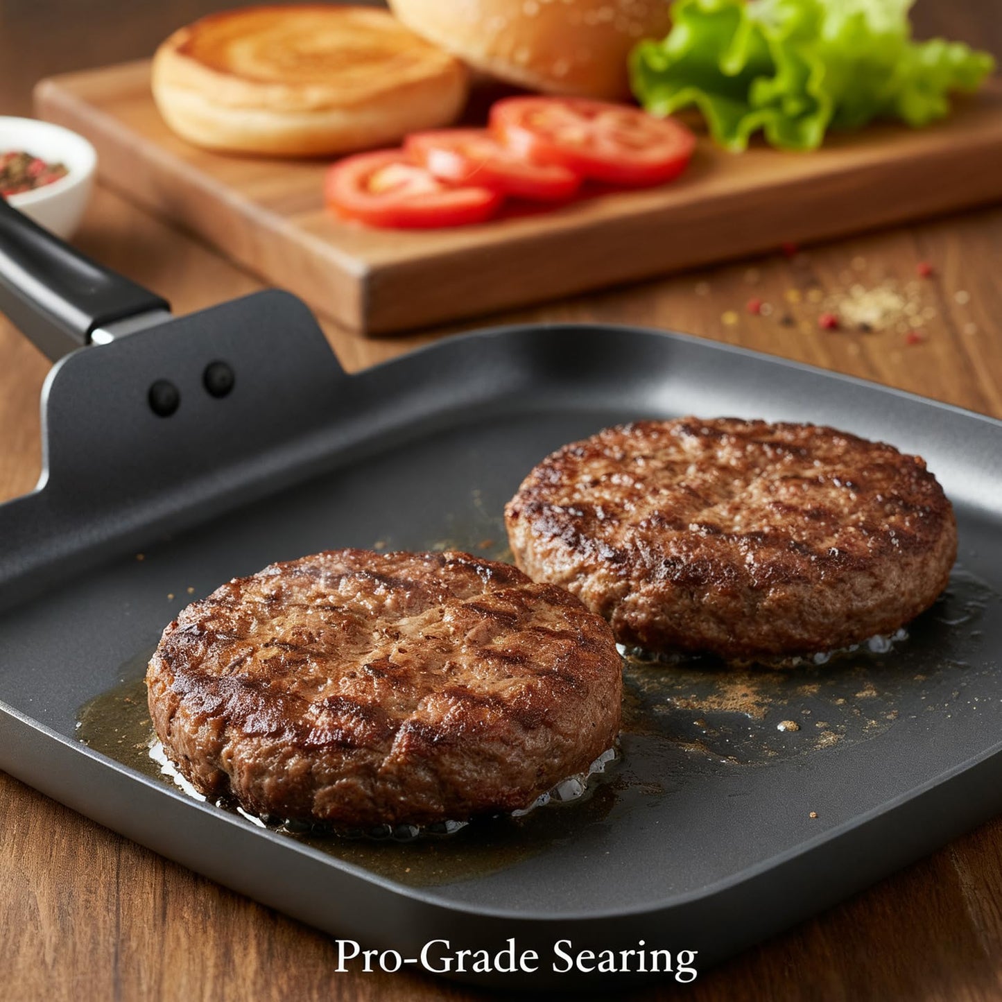 Nonstick Square Griddle Pan for Pancakes Eggs Bacon, 10 inch Family Breakfast Griddle. Aluminum Flat Top Griddle Pan for Gas Electric Stove, Even Heat Distribution Warp-Proof Easy Clean