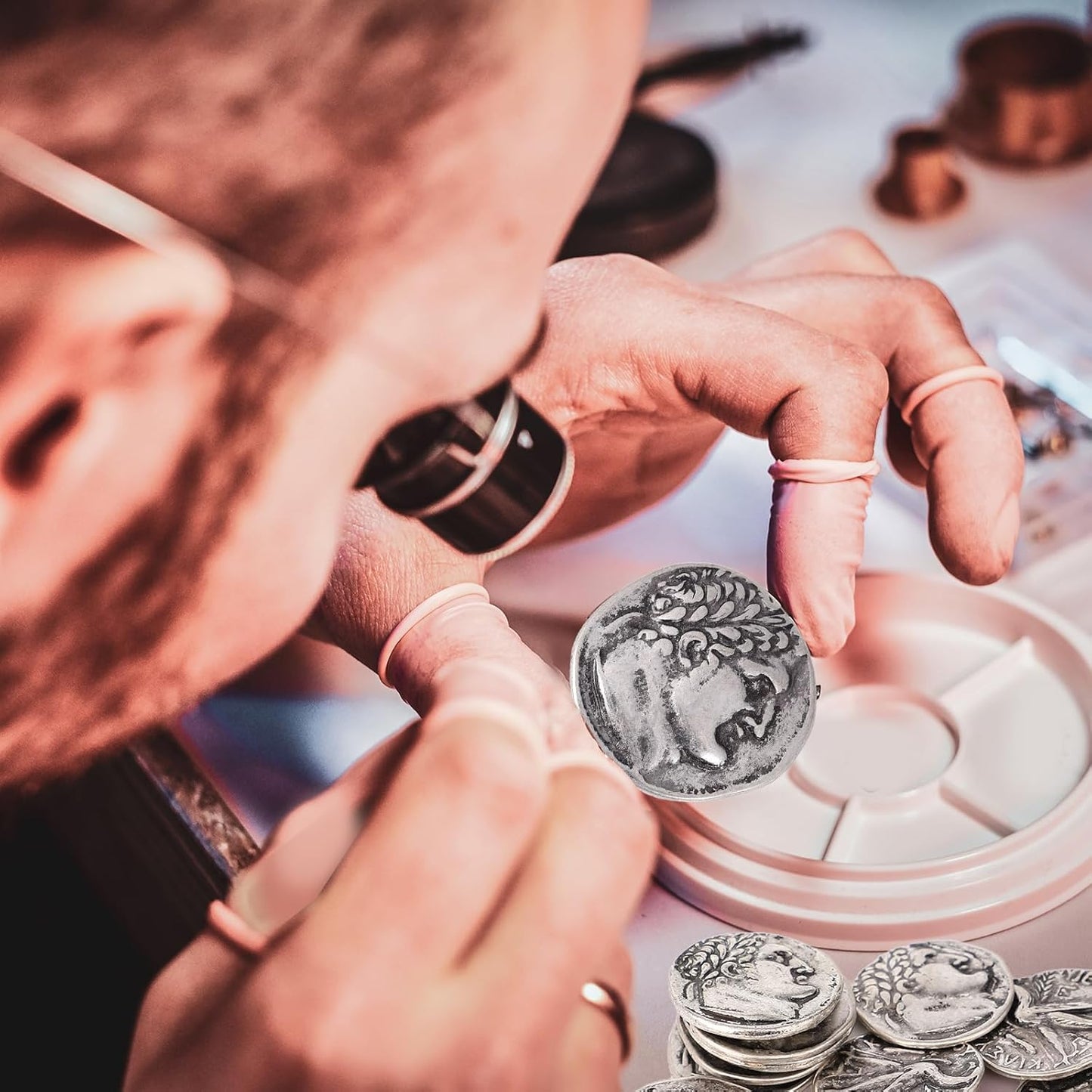 Roman Coins Set by [Brand Name] - 30 Authentic Silver Coins with Coin Bag | Unique Christian Gifts for Priests