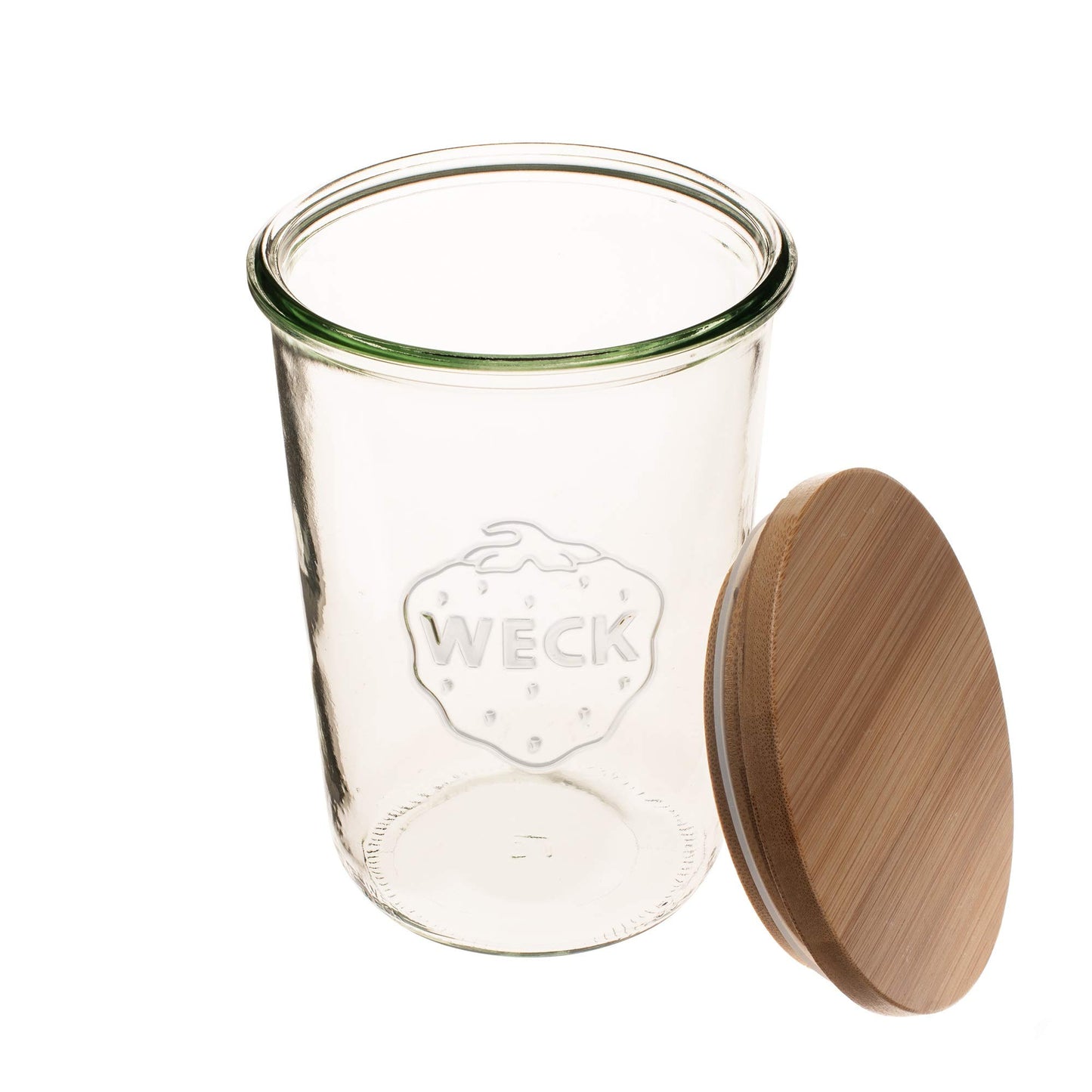 Weck Canning Jars 743-25.3 fl. oz Weck Mold Jars - Eco-Friendly Canning Jar - Storage for Food, Yogurt with Air Tight Seal and Lid - 3/4 Liter Tall Jars Set - Set of (2 Jars with Wooden Lids)