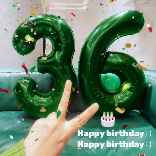 40 Inch Green Balloon Number 6 Balloon,Jumbo Mylar Foil Helium Balloon for 6 Birthday Digital Balloons for Birthday Party,Wedding Anniversary Party Decorations