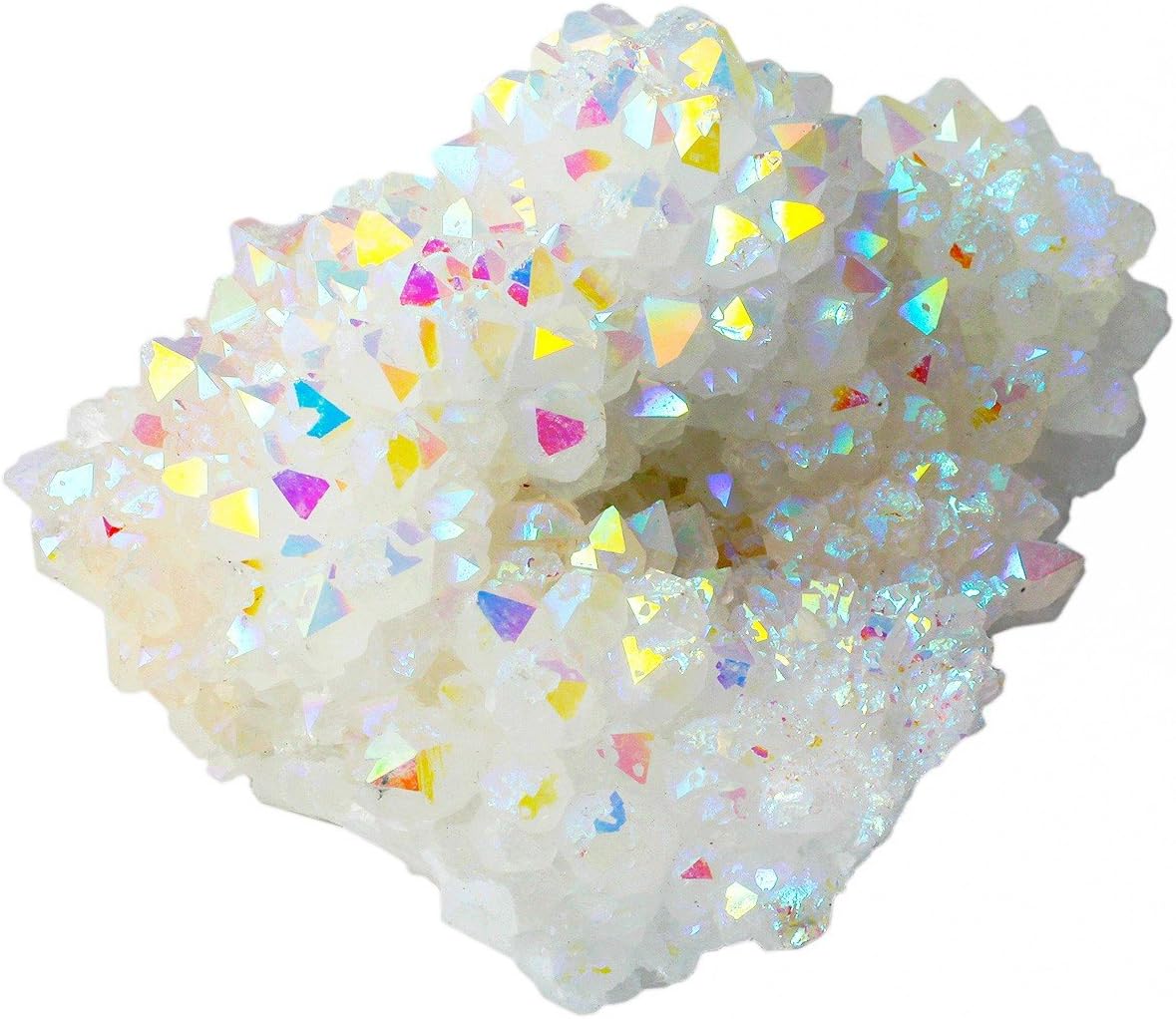 Red Titanium Coated Quartz Geode Druzy Crystal Cluster Specimen - 0.2-0.3lb