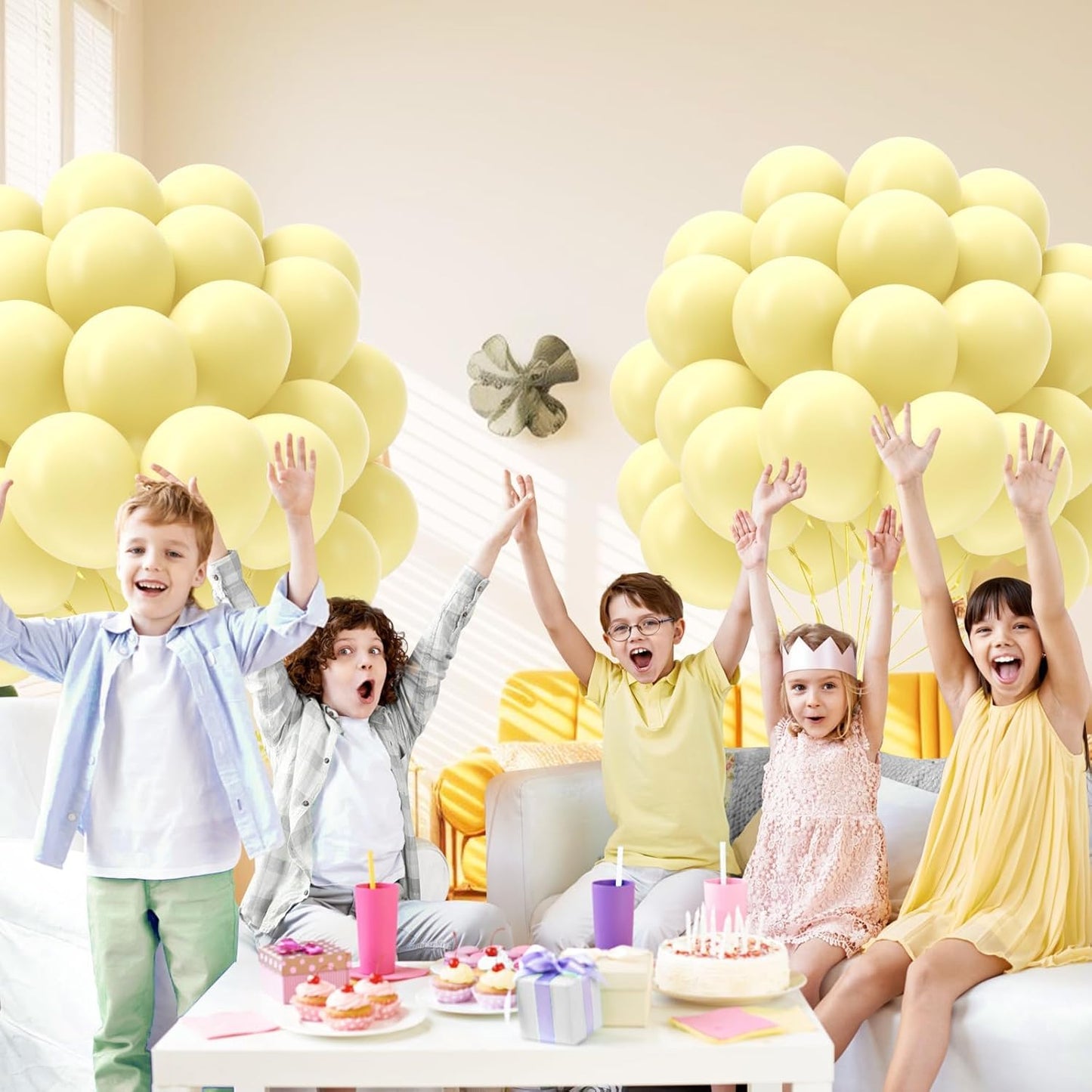 Pastel Yellow Balloons - 12 Inch Light Yellow Latex Balloons | 50pcs for Gender Reveal & Baby Shower Decorations