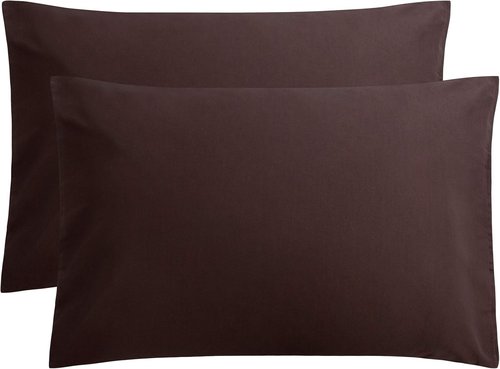 FLXXIE Pillow Cases - Soft Microfiber Queen Pillow Covers | Wrinkle Resistant, 2-Piece Set in Dark Brown
