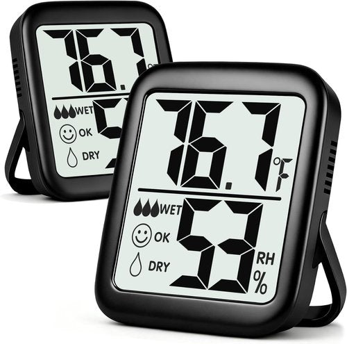 Antonki Room Thermometer - 2 Pack Digital Temperature & Humidity Monitor for Home, Greenhouse & More