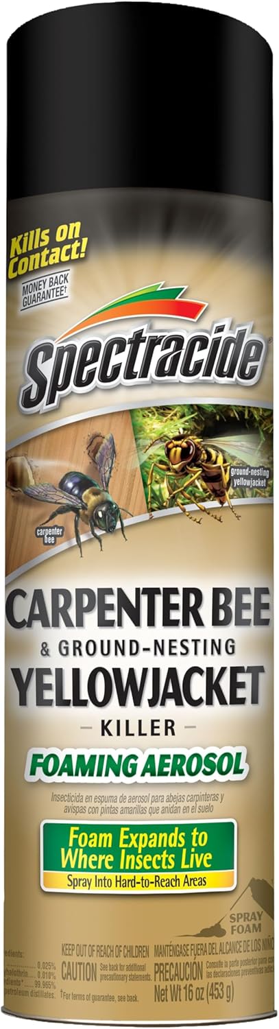 Spectracide Carpenter Bee & Yellowjacket Killer - Foaming Aerosol, 16 Ounces | Targets Insect Nests