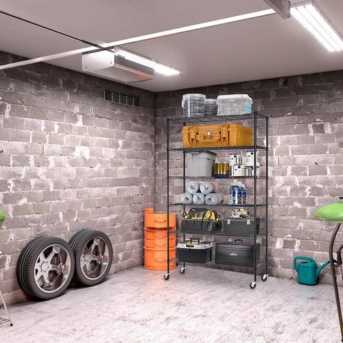 FDW 6-Tier Wire Storage Shelves - Adjustable Heavy-Duty Metal Racks | 45"x18"x82" | Black | Tool-Free Assembly, Rust-Resistant, Holds Up to 2100 lbs | Ideal for Home & Garage