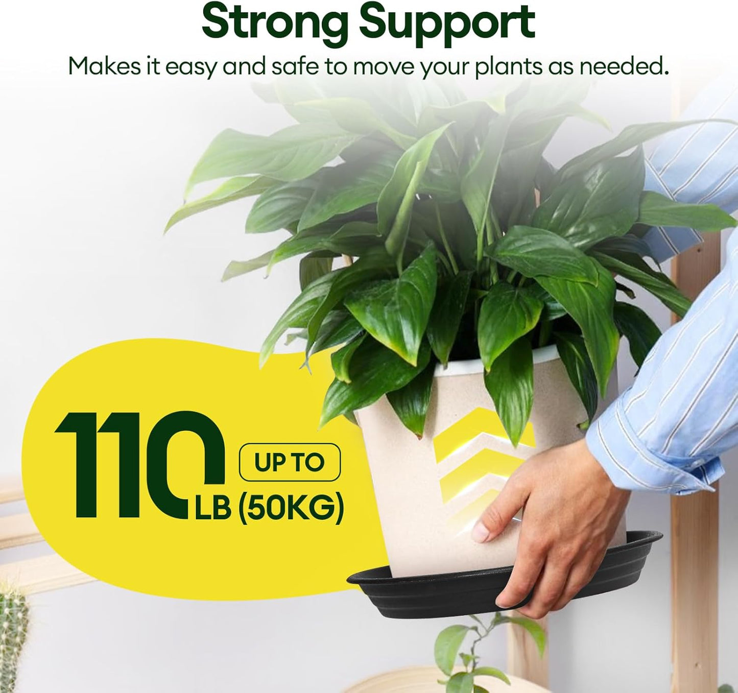 VIVOSUN 5-Pack Heavy Duty Nonwoven Fabric Pots - 1 Gallon with 6 Plant Saucers | Indoor Use, 8-12 Inch Trays