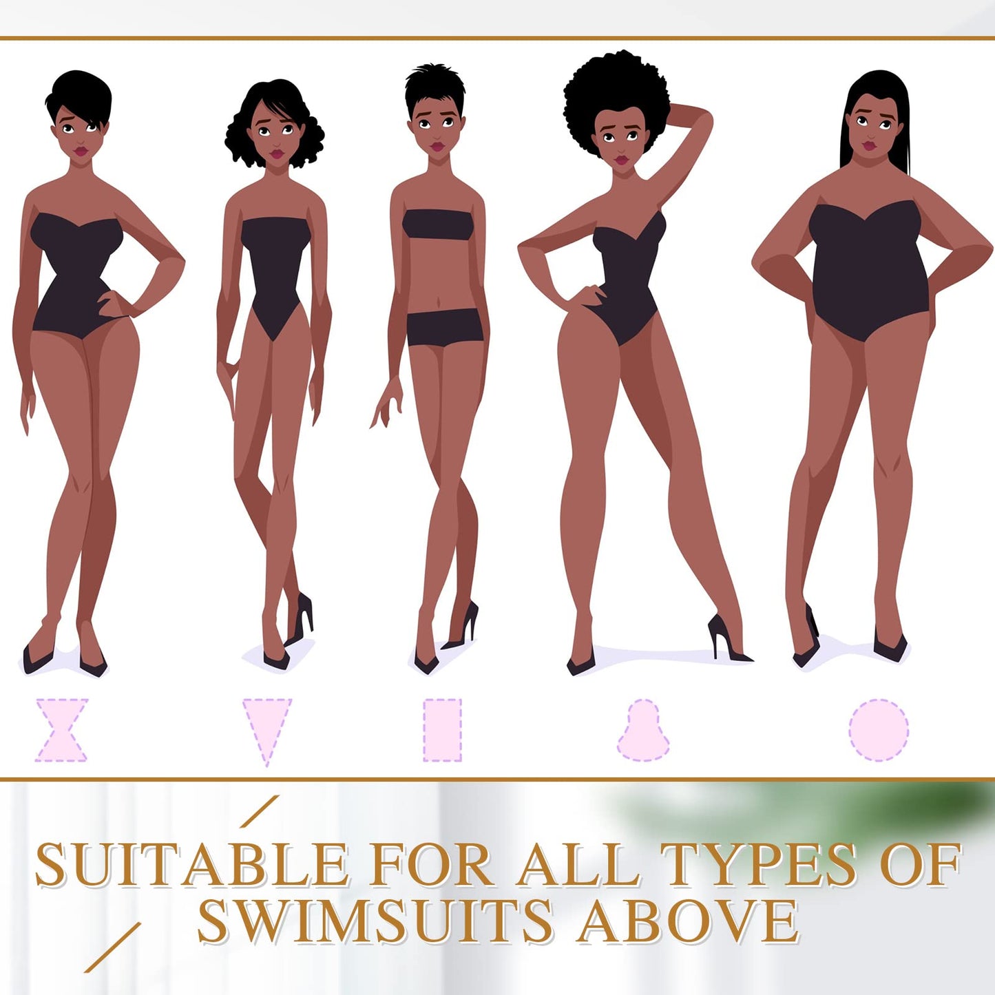 Qunclay 10 Pack Bikini Hanger Set Body Shape Lingerie Hangers 5 Pcs Gold and 5 Pcs Rose Gold Wire Organizer Metal Display Swimsuit Supplies for Boutique Closet Clothes Dress Swimwear Bathing Suit Form