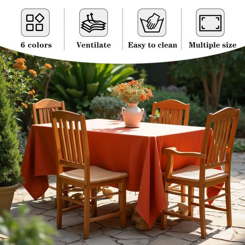 Fitable 6 Pack Rust Round Table Clothes - 70 Inches in Diameter - Stain Resistant and Washable Fall Tablecloths, Polyester Fabric Table Covers for Wedding, Party, Banquet, Gathering