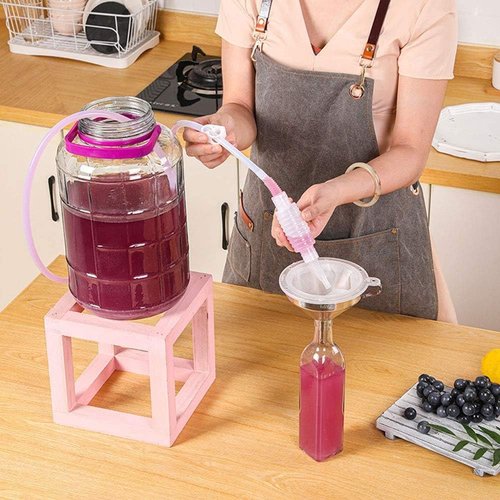 Brew Syphon Tube, 2m Home Brew Beer Siphon Filter, Syphon Pump Manual Soft Pipe Hose Wine Beer Brewing Making Equipment Reused (78.74in)