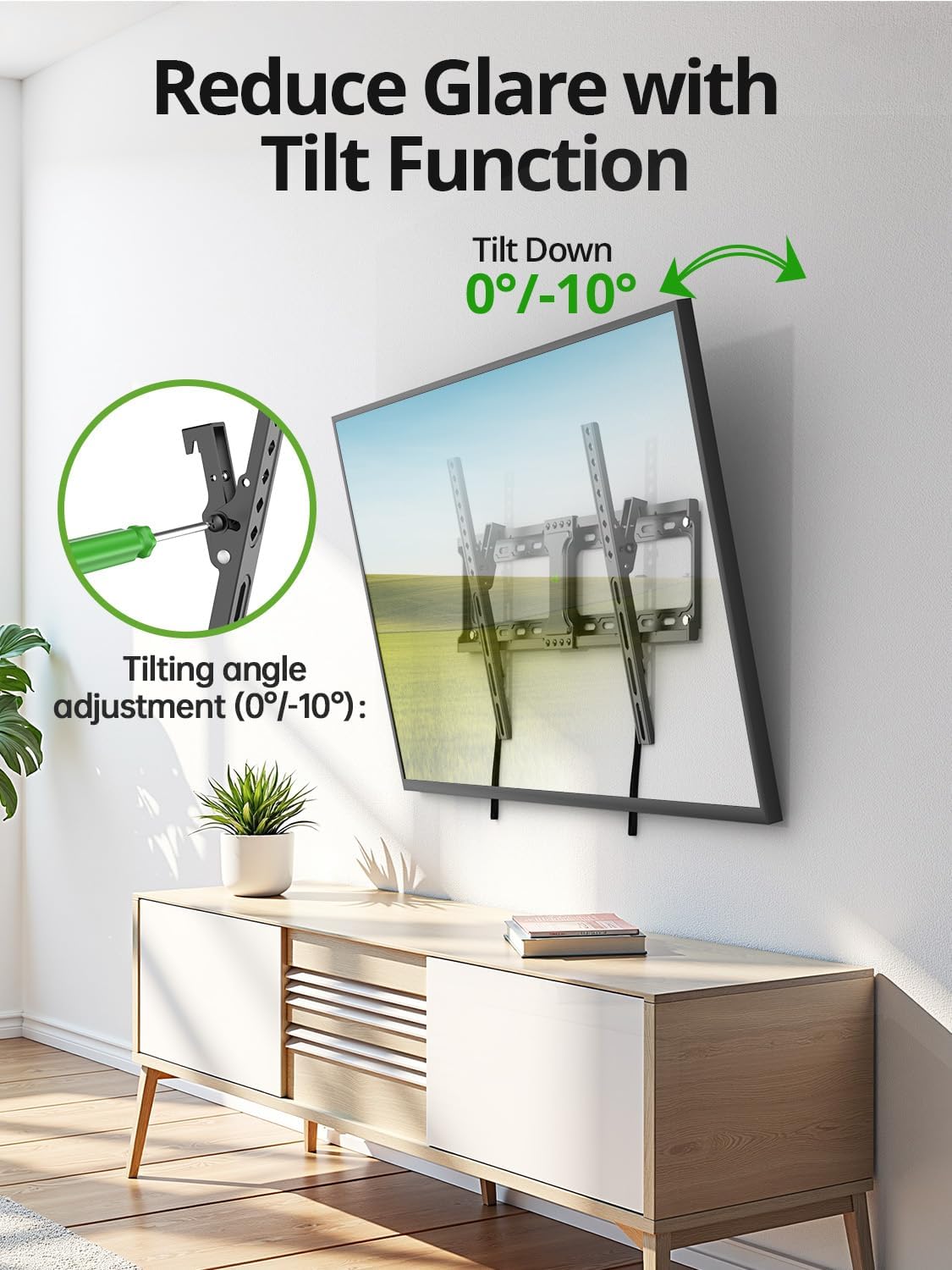 USX MOUNT Tilting TV Wall Mount - Fits 37"-95" Flat & Curved Screens | Max VESA 600x400mm, 132lbs Capacity
