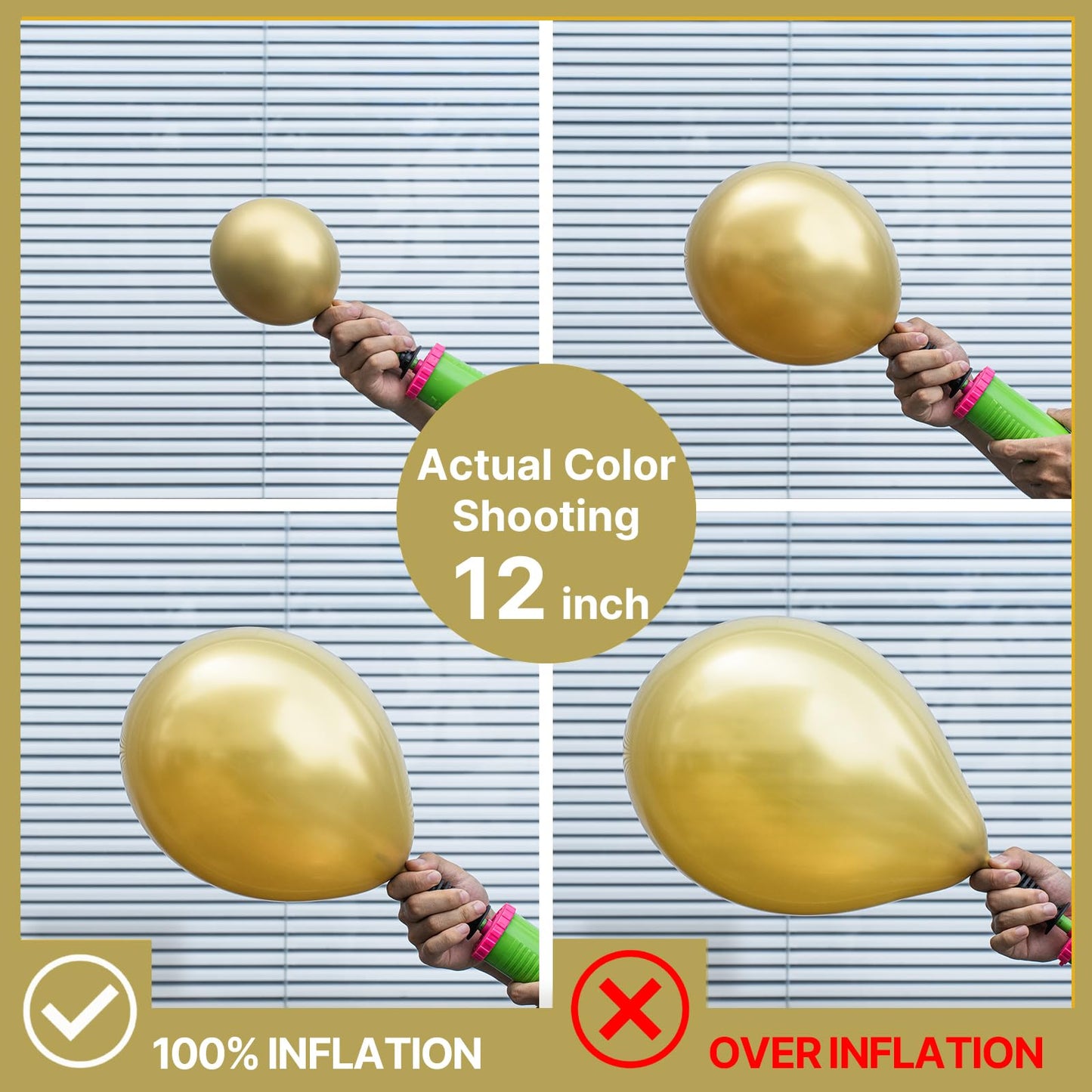 PartyWoo Metallic Gold Balloons 50pcs 12 Inch Chrome Gold Latex Helium Balloons for Birthday Graduation Baby Shower Anniversary Wedding Bachelorette Christmas New Year Party Decorations Gold-G129