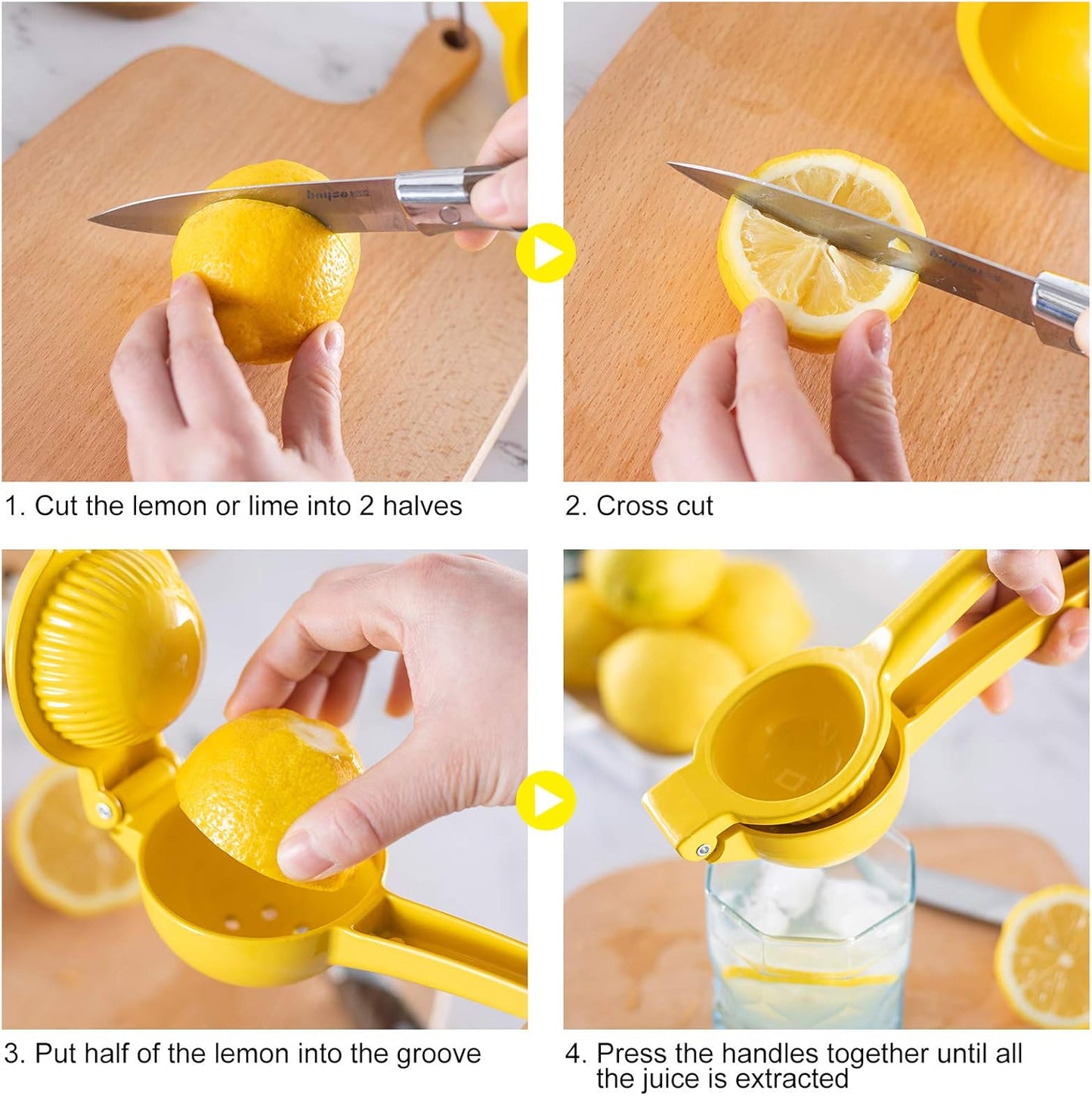 Metal Lemon Squeezer - Premium Manual Citrus Juicer for Fresh Juice | Durable Lime Squeezer